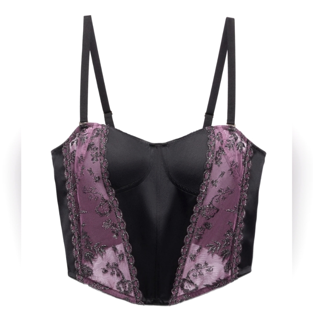 SAVAGE X FENTY Gilded Chains Embroidered Mesh Bustier - Picture 2 of 6
